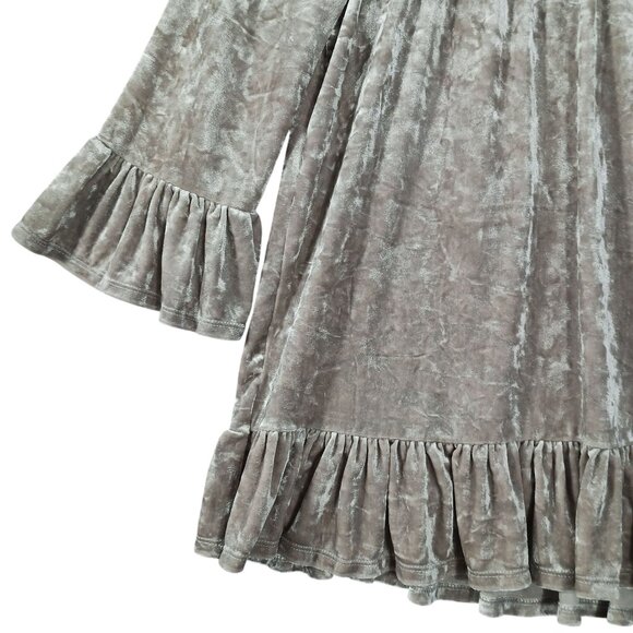 Beachllunchlounge, Crushed Velvet Peasant Top, X-S, Bell Sleeve, Ruffled, Boho - Picture 6 of 11